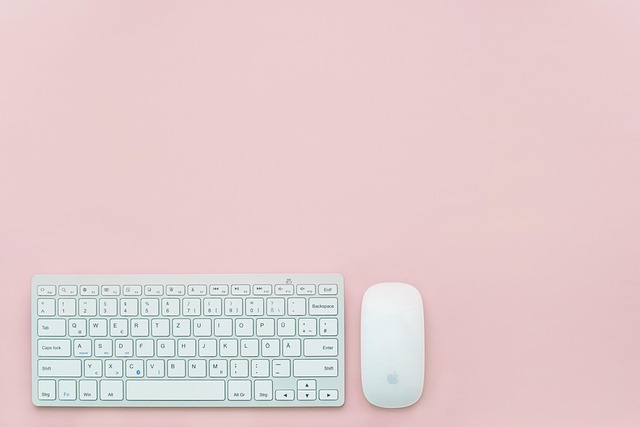 modern minimalist desk with keyboard and privacy-friendly settings concept